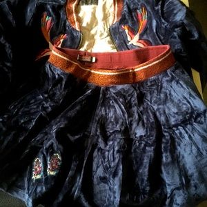 Ensemble jacquet and skirt velvet CATIMINI ( French brand ) for girl